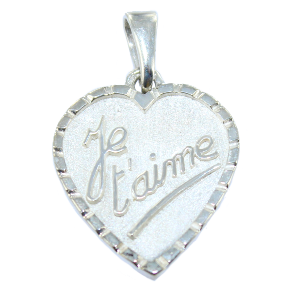 Pendentif Argent Je t'aime 