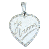 Pendentif Argent Je t'aime 