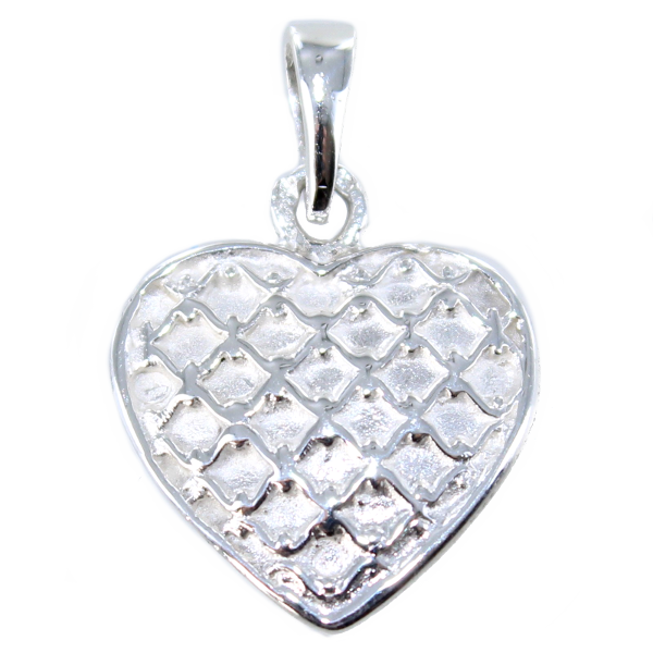 Pendentif Argent Coeur à damier 