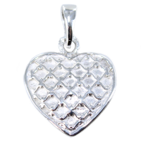 Pendentif Argent Coeur à damier 