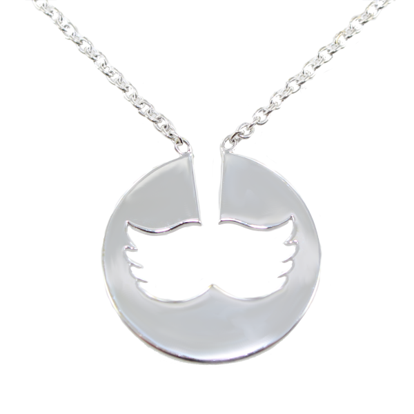 Collier Médaille de couple Monsieur et Madame Moustache - Image 3 