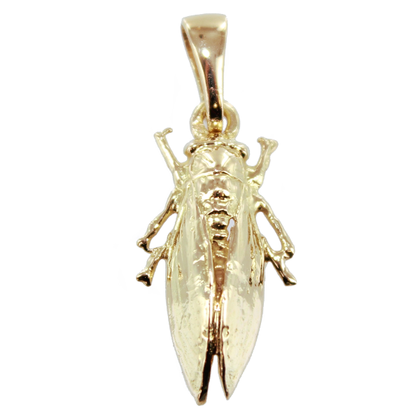 Pendentif Or Jaune Cigale ailes pleines 