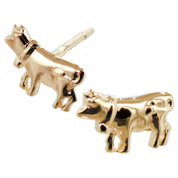 Boucles d'oreilles Plaqué Or Vache 