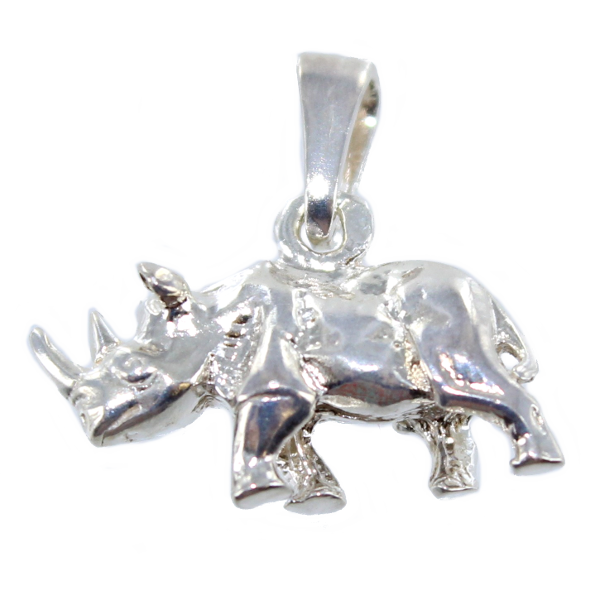 Pendentif Argent Rhinocéros 