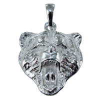 Pendentif Argent Ours féroce 