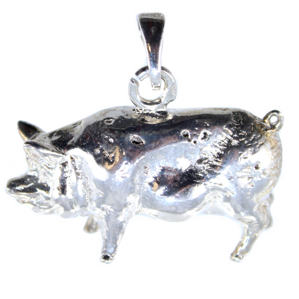 Pendentif Argent Cochon Porc 