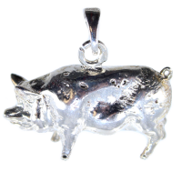 Pendentif Argent Cochon Porc 