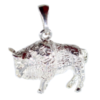 Pendentif Argent Bison - Taille 2 