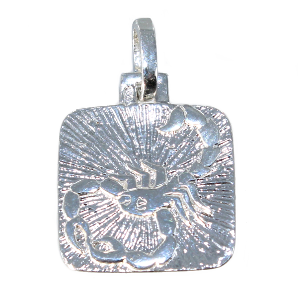 Pendentif Argent Scorpion Plaque 