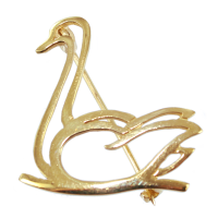 Broche Cygne Or Jaune 