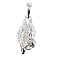 Pendentif Argent Cheval Tête enrênée - Taille 1 