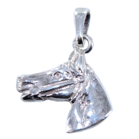 Pendentif Argent Cheval profil enrêné - Taille 3 