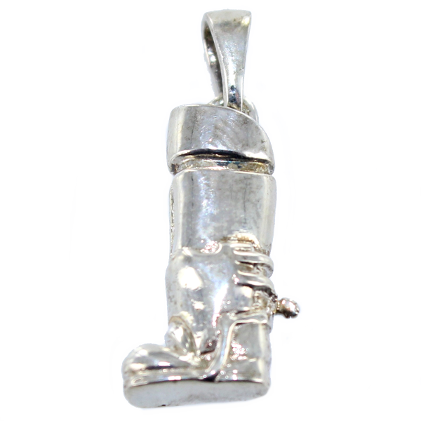 Pendentif Argent Bottine avec chaps d'équitation 