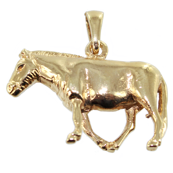 Pendentif Or Jaune Cheval préhistorique 