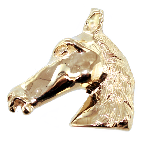Pendentif Or Jaune Cheval Tête - Taille 3 