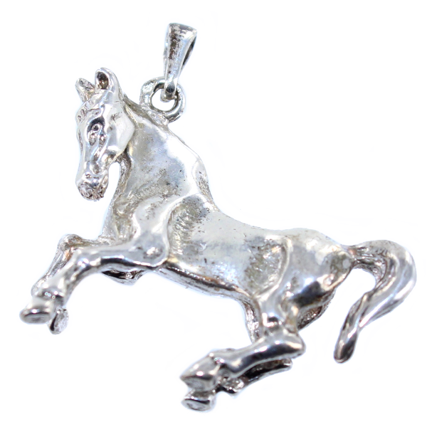 Pendentif Argent Cheval cabré - Taille 3 