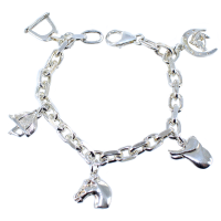 Bracelet Argent Breloques d'équitation 