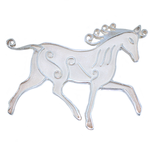 Broche Argent Cheval 