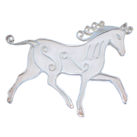 Broche Argent Cheval 