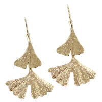 Boucles d'oreilles Or Jaune Ginkgo Taille 2 