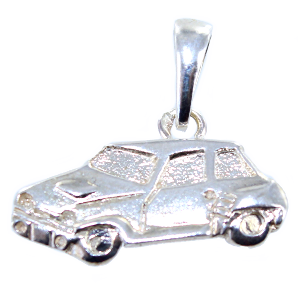 Pendentif Argent Renault Turbo - Plaque demi relief 