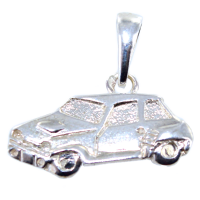 Pendentif Argent Renault Turbo - Plaque demi relief 