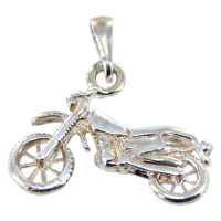 Pendentif Argent Motocross 