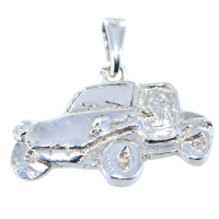 Pendentif Argent Voiture Cross - Plaque demi relief 