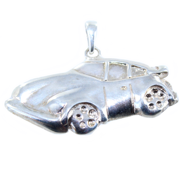 Pendentif Argent Porsche - Plaque demi relief 