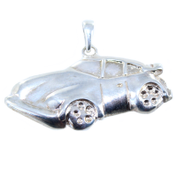 Pendentif Argent Porsche - Plaque demi relief 