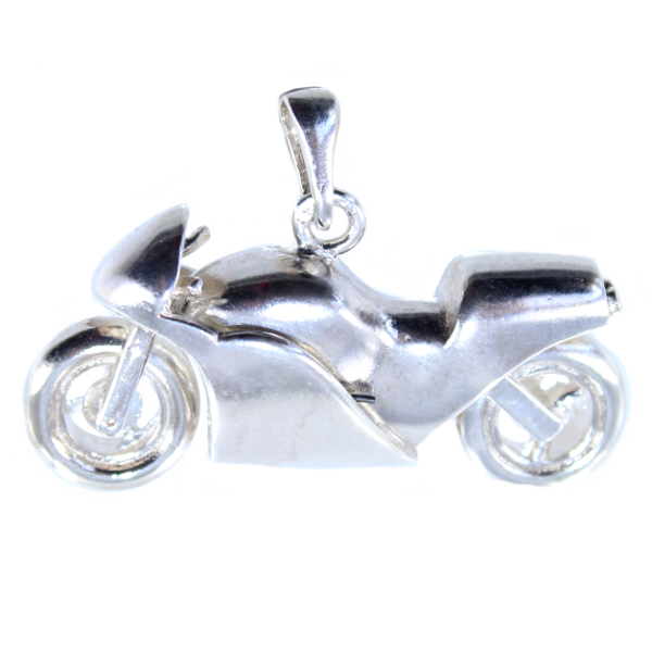 Pendentif Argent Moto - Taille 3 