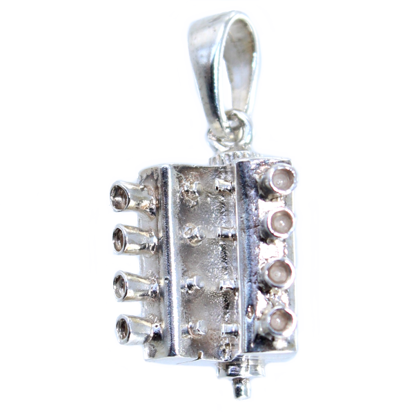 Pendentif Argent Moteur V8 