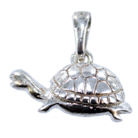 Pendentif Argent Tortue - Profil 