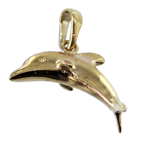 Pendentif Or Jaune Dauphin - Volume Taille 3 