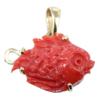 Pendentif Or Jaune Corail Poisson 