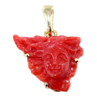 Pendentif Or Jaune Corail Sicile 