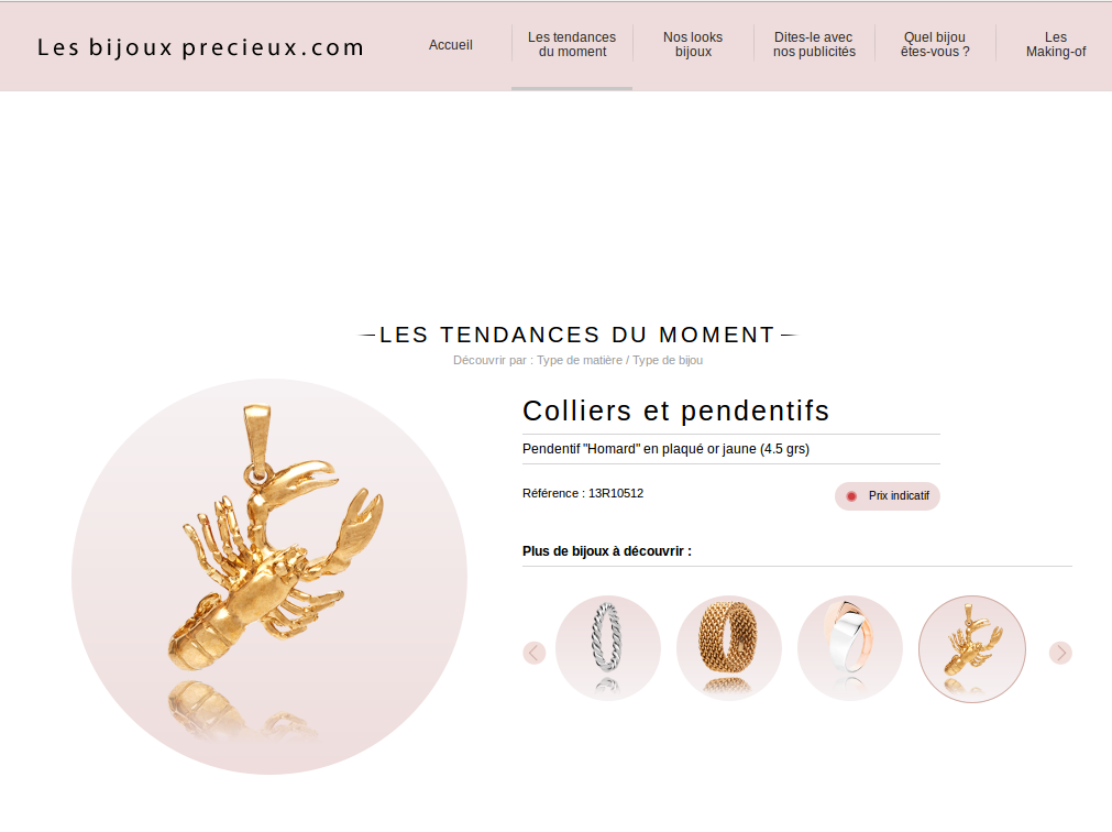 Pendentif&nbsp;Homard - Taille 2 - Image&nbsp;2 
