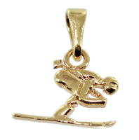 Pendentif Or Jaune Skieur alpin - Taille 1 