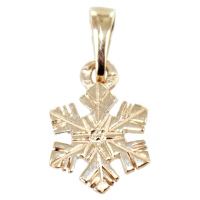 Pendentif Or Jaune Etoile de neige pleine 