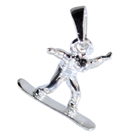 Pendentif Argent Snowboarder 