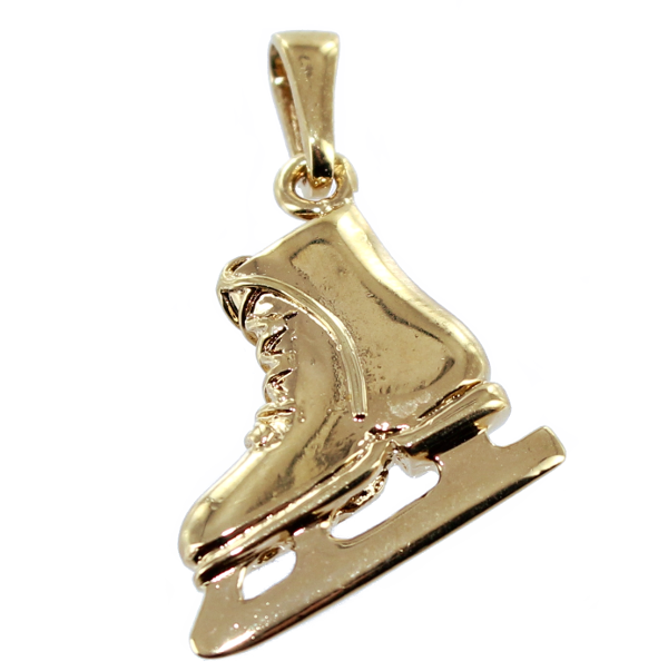 Pendentif Miniature Ancien FIX Bébé Poupée Patin à Glace - Plaque Or, Doré - Occasion, Très Bon état