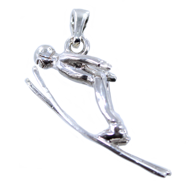 Pendentif Argent Saut à ski 