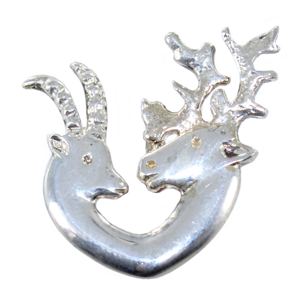 Pendentif Argent Chamois et Cerf 