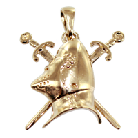 Pendentif Or Jaune Armure de Chevalier 