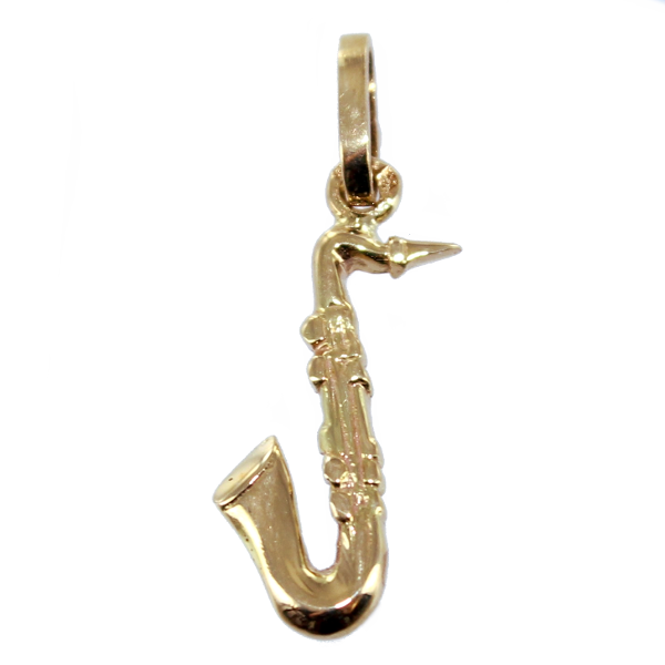 Pendentif Or Jaune Saxophone - Demi volume Taille 1 