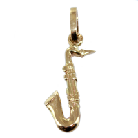 Pendentif Or Jaune Saxophone - Demi volume Taille 1 