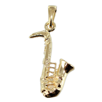 Pendentif Or Jaune Saxophone - Demi volume Taille 2 