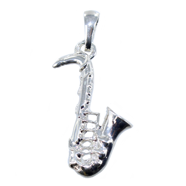 Pendentif Argent Saxophone - Demi volume Taille 2 