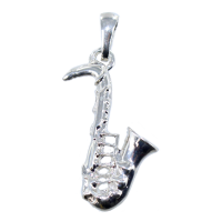 Pendentif Argent Saxophone - Demi volume Taille 2 