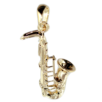 Pendentif Or 18 K Saxophone - Volume Taille 2 